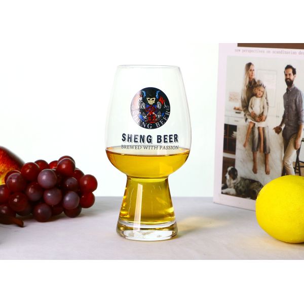 Buy cheap Logo Printing 570ml Personalized IPA Beer Glasses Short Bottom For Bar, Crystal Beer Glasses from wholesalers