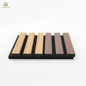Buy cheap 1220x2440mm Acoustic Wood Slat Wall Panel Black MDF Polyester Fiber from wholesalers