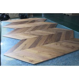 Buy cheap Natural Walnut Engineered Wood Chevron Flooring Brushed UV Lacquer from wholesalers