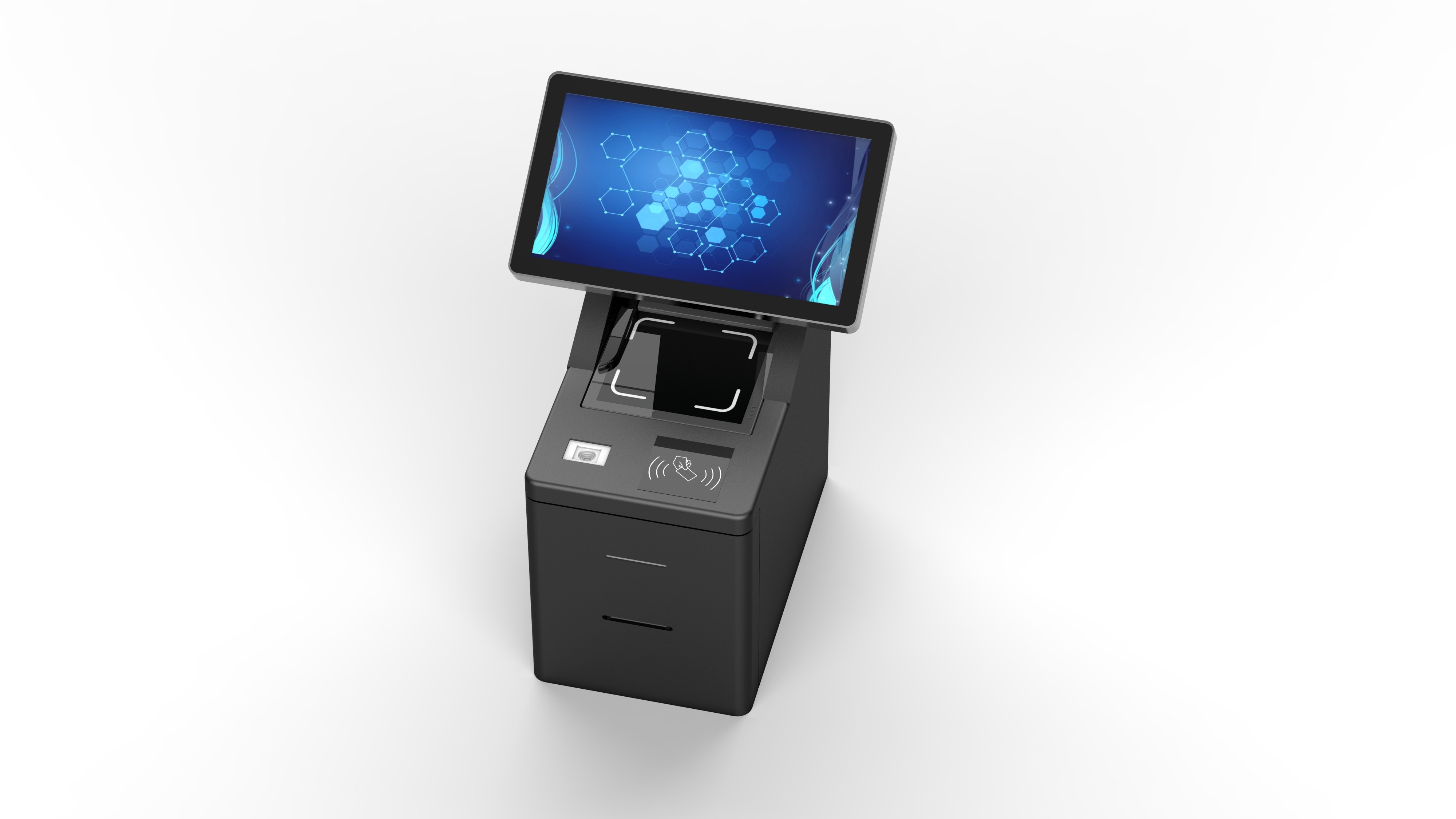 Buy cheap 15inch Hotel Self Service Kiosk Key Card Encoder Face Recognition from wholesalers