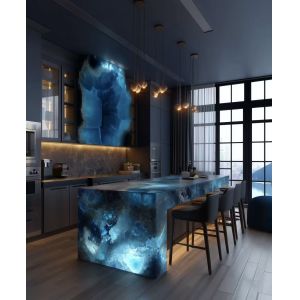 Elegant Modern Design Reception Desk Luxurious Stone-Finished Hotel Lobby Front