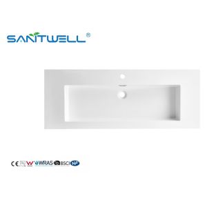 China Hot Sale Sanitary Ware SWF1205 Bathroom Stone Resin Basins Large Size Durable Stone Sinks Customized Acceptable on sale