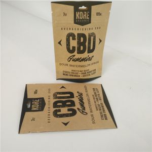 Buy cheap Resealable Plastic Pouches Packaging CBD Eco Friendly Kraft Paper Bags Aluminum Foil Inside from wholesalers