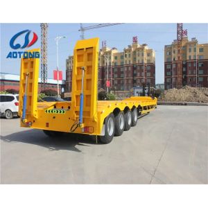 60ton Max Payload 3 Axles Gooseneck Lowbed Truck Trailers for Excavator