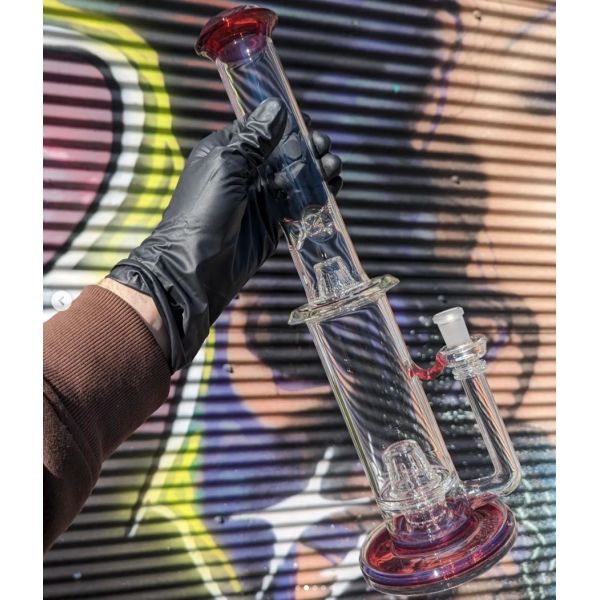 Quality 10Inches Straight Tube Glass Smoking Water Pipe With Ice Catcher for sale