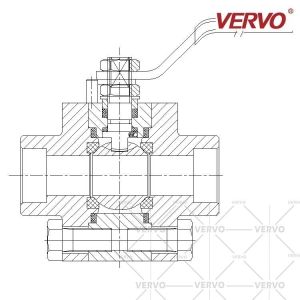 DN50 Three Piece Ball Valve 2 Inch Ball Valve Socket Weld Ball Valve Side Entry