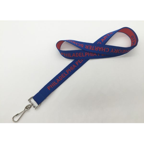 Quality 1X96cm Office Exhibition Custom Woven Lanyards With Swivel Hook for sale