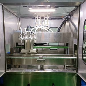 Buy cheap Video Outgoing-Inspection 4 Heads Liquid Filling Machine for Sulfuric Acid Solution from wholesalers