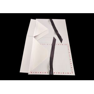 Buy cheap White Foldable Paperboard Apparel Packaging Box With Ribbon Closure from wholesalers