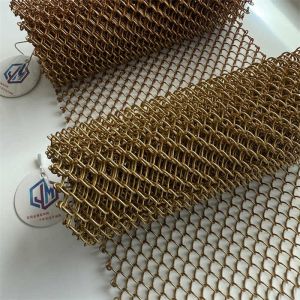 Long Lasting Shiny Green Metal Mesh Curtains With Galvanized Finish Type