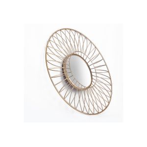 Buy cheap Layered Round Gold Metal Frame Decorative Wall Mirror 28 by 28 by 5 inch from wholesalers
