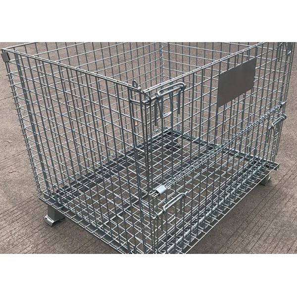 500kg Pallet Stacking SGS Collapsible Wire Mesh Container Customize Warehouse
