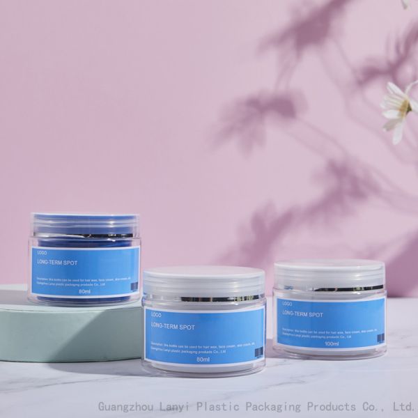 Quality Custom Hair Cream 80ml Double Wall PET Cosmetic Jars for sale