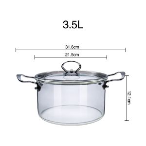 Buy cheap 2.3L 3.5L Transparent Borosilicate Glass Soup Pot from wholesalers