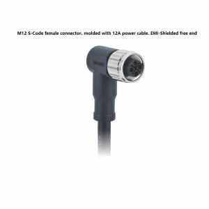 S Code M12 Female Connector Free End EMI Shielded Connector For AC Applications