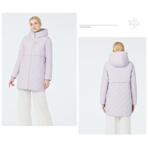 Slash Pockets Warm Wide Hood Double Zipper Stylish Lightweight Padded Jacket,