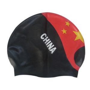 Buy cheap Chinese Flag Pattern Watertight Swim Cap Personalised Swimming Hat from wholesalers