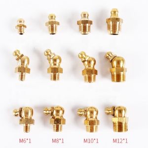 Buy cheap High Temperature Resistant Brass M8 M10 M6 5/16-24 1/4-19 1/4-28 Grease Zerk Nipple Fitting for Industrial Applications from wholesalers