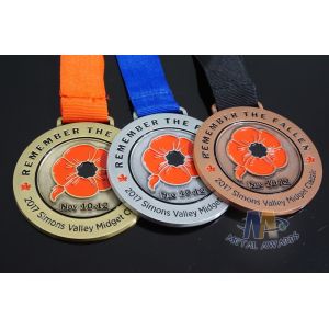 Buy cheap Antique Brass Plating Bespoke Logo Competition Medals Recess Sandblasted Effect from wholesalers