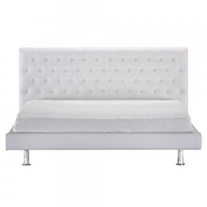 China White Practical Queen Size Upholstered Bed , Multipurpose Small Queen Bed on sale