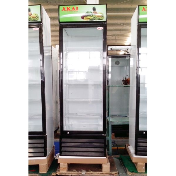 Buy cheap 400L Display Volume Upright Glass Door Freezer Air Cooling With LED Advertising Panel from wholesalers