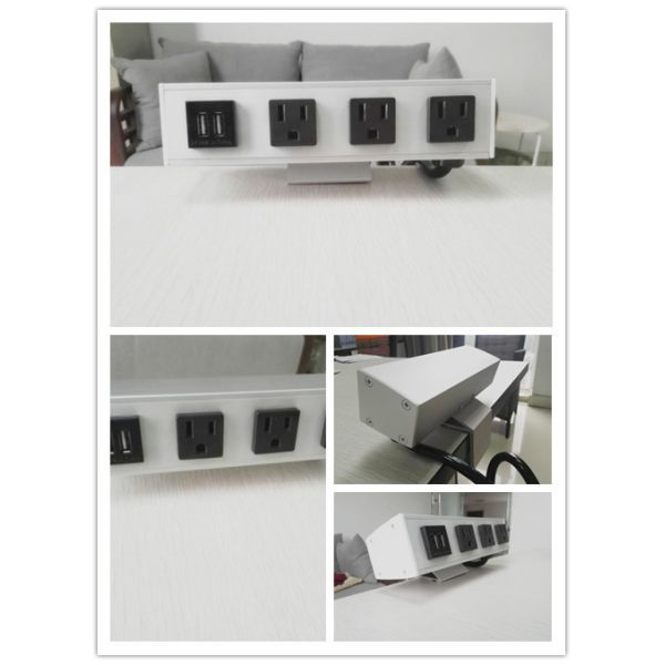 Quality Desk Mounted Power Sockets With 3 Outlets And 2 USB Ports For Laptop Mobile Phone for sale