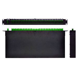 Buy cheap Green Black 1X32 Rack Mounted Fiber Optic Plc Splitter With SC APC Fiber Adapters from wholesalers