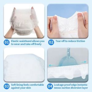 Buy cheap Breathable White Pull On Incontinence Pants with Elastic Waist from wholesalers