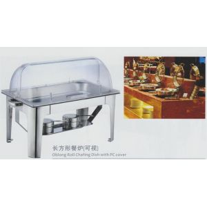 Buy cheap Restaurant Stainless Steel Cookwares Oblong Roll Chafing Dish With PC Cover from wholesalers