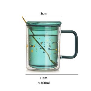 Buy cheap Star Green Borosilicate Personalized Glass Cup Double Layer from wholesalers