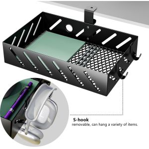 360 Degree Rotatable Clamp-on Under Desk Drawer Hidden Organizer for Easy
