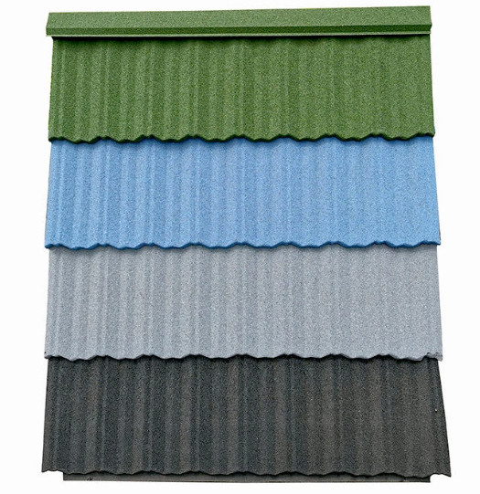 0.45mm Classic Tile Bevel Edge Metal Tile Colorful Stone Coated AZ150 Aluzinc