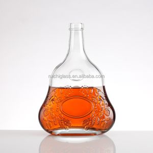 Buy cheap 700ml Clear Spirit Glass Bottle Unique Design for Brandy Base Material Super Flint Glass from wholesalers