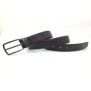 Brown / Black Color Mens Reversible Belt 3.3m Width With Croc And Grainy Pattern
