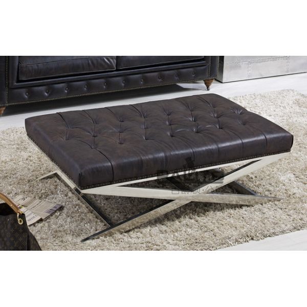 Quality classical luxury leather ottoman furniture for sale