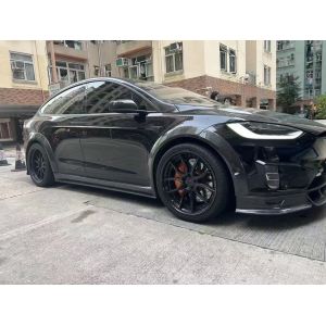Buy cheap Tesla model X Carbon Fiber Body Kit model X Carbon fiber front lip diffuser Spoiler hood wheel arch wide body kit from wholesalers