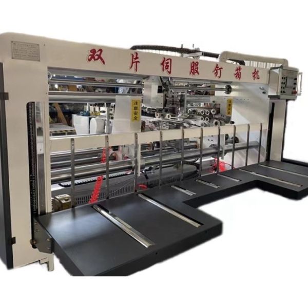 Quality Pizza Box Making Machine with Semi-Auto Double Piece Stitcher Or Stitching Function for sale