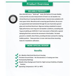 Buy cheap Anodized Black Aluminum UBIS-7210-9 UNIVO Bulls-Eye Circular Bubble Inclinometer from wholesalers