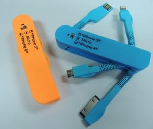 Buy cheap Swiss Army knife design 3 in 1 mobile phone cable for iphone5, micro ,iPhone4 product