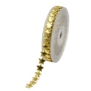 Buy cheap 15mm*15m Ultrasonic Star Wired Ribbon Plain Pattern Jacquard Ribbon from wholesalers