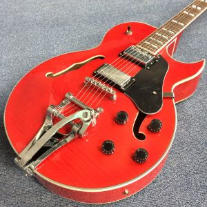 New style high quality hollow body jazz electric guitar, Tremolo system ,Cherry