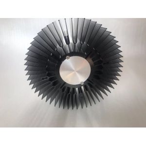 Buy cheap Big size black anodized aluminum extrusion sunflower heatsink skiving drilling machining from wholesalers