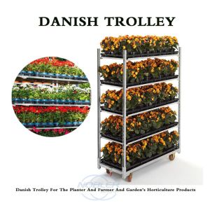 Buy cheap Plywood Danish Flower Trolley Rack Cart Cc Container Easy to install from wholesalers