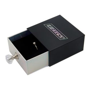 Buy cheap Custom Luxury Black Paper Sliding Drawer Velvet Jewelry Ring Box from wholesalers