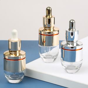 Buy cheap Senior PAK Unique Design Customize Label Printing Empty Glass CBD Serume Oil Dropper Bottle with Silver or Gold Top from wholesalers