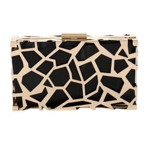 Buy cheap Geometric Pattern Gold Hollow Out Purse Frame With Plastic Box from wholesalers