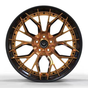 Buy cheap Porsche 991 Staggered 2 PC Forged Alloy Rims 5x130 Gloss Black Matt Bronze from wholesalers