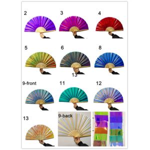 Buy cheap Plastic Iridescent Folding Fan 13 Inch 33cm Length Large Decorative Hand Fans from wholesalers