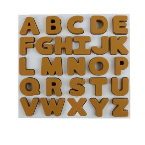 Food Grade Kids Silicone Puzzle With Letters Alphabet Shape
