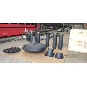 Buy cheap Suspended wood burning gas fireplace suspended indoor steel custom black paint decorative fireplace from wholesalers